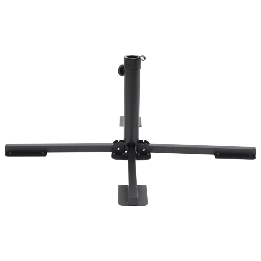 vidaXL Pied de parasol pliable pour mât Ø38/48 mm en acier noir brillant