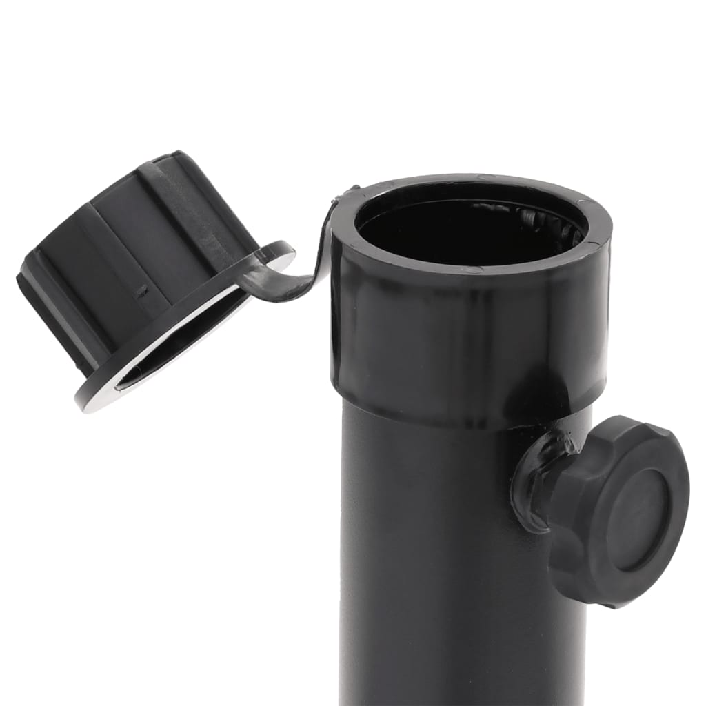 vidaXL Pied de parasol pliable pour mât Ø38/48 mm en acier noir brillant