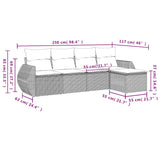 vidaXL 5-delige Loungeset met kussens poly rattan zwart