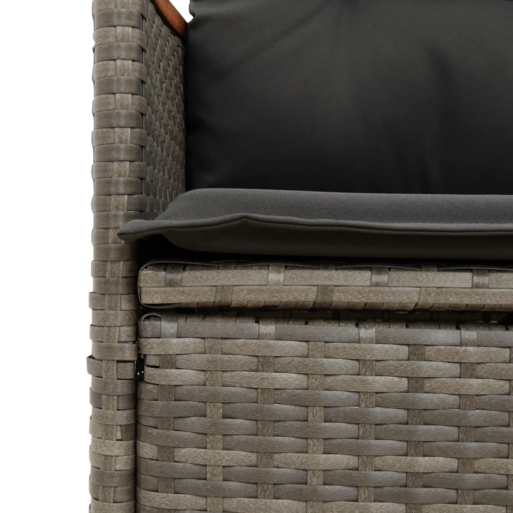 vidaXL Ensemble de bistrot 9 pièces avec coussins en résine tressée gris