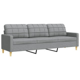 vidaXL 3-piece Fabric Lounge Set light grey