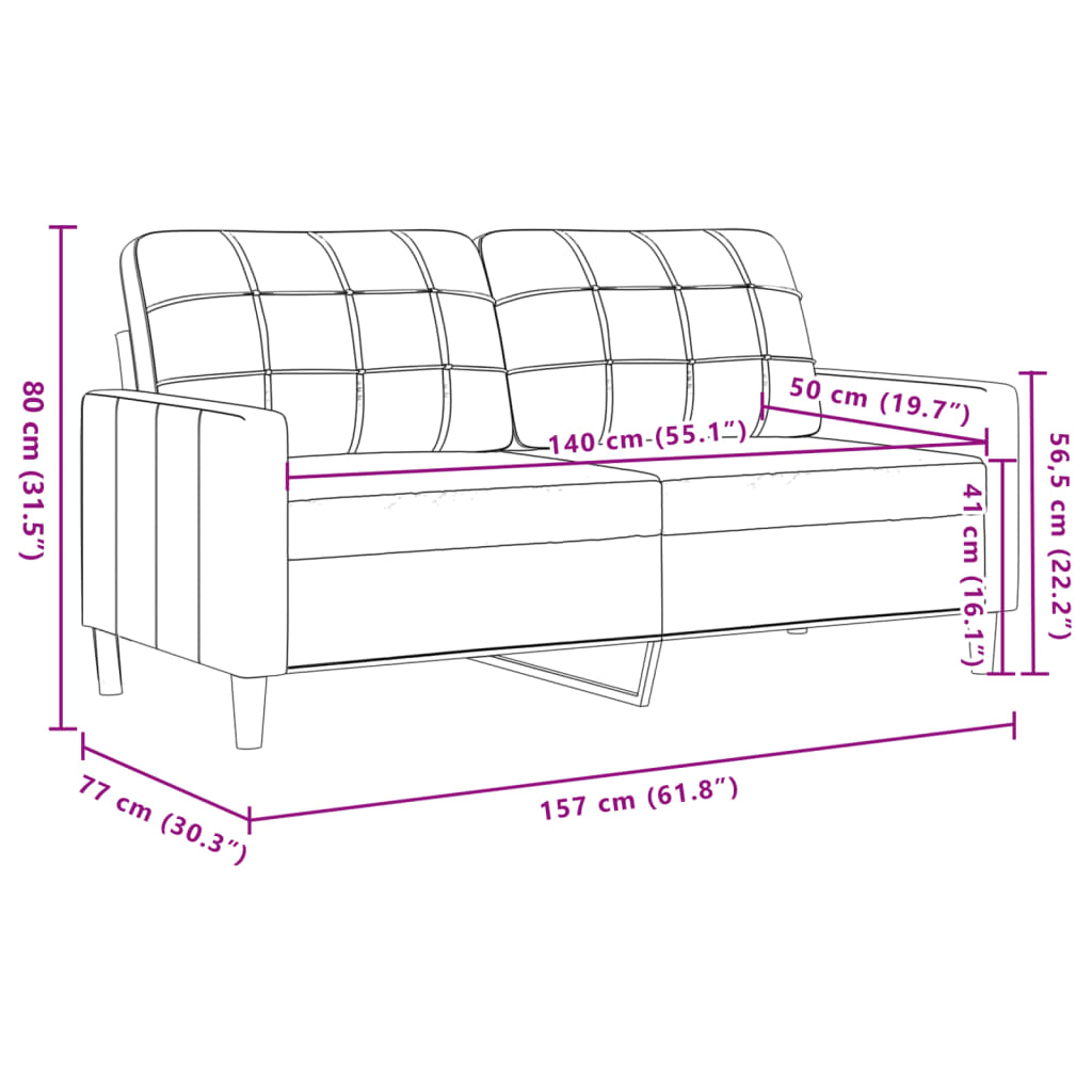 vidaXL 3-piece Fabric Lounge Set light grey