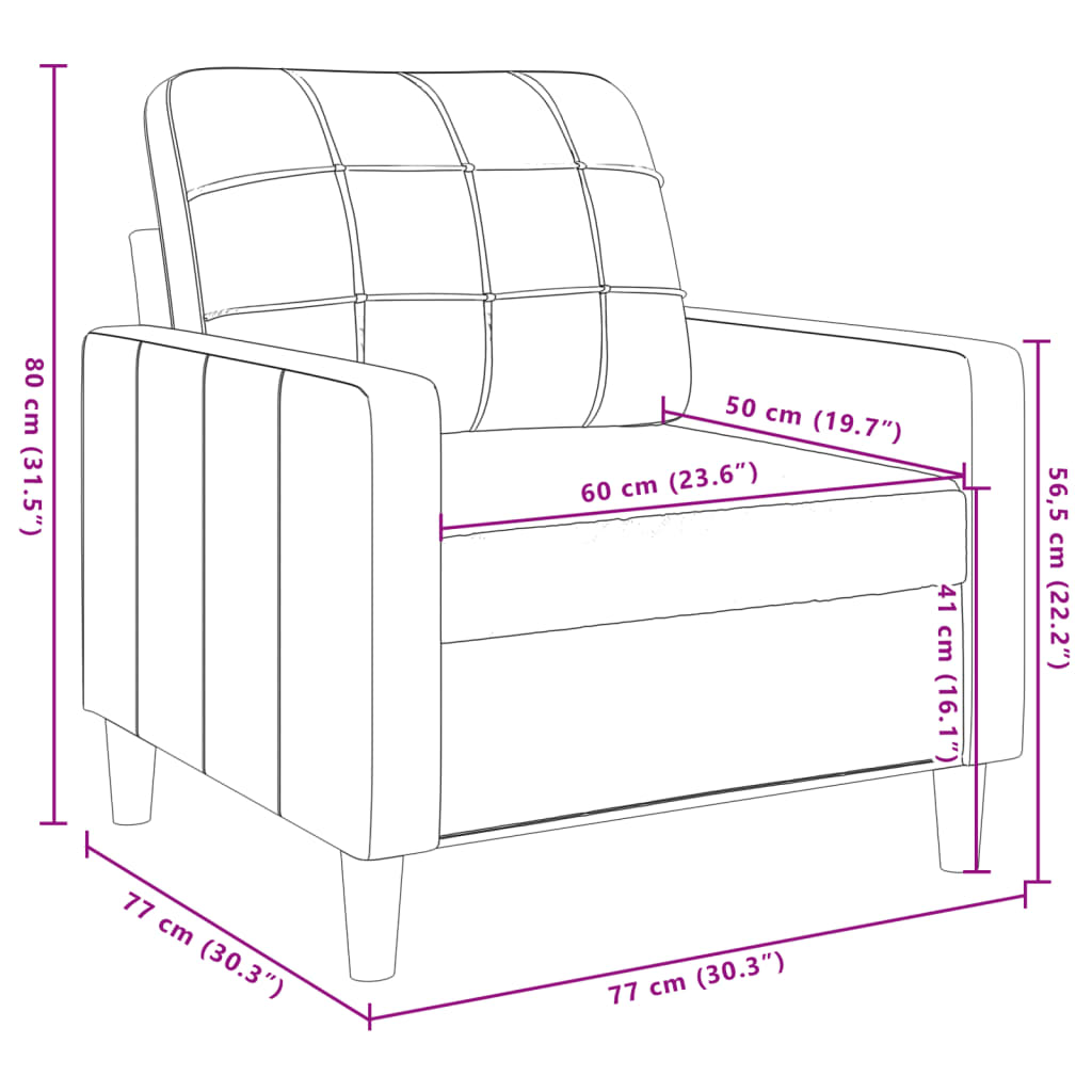 vidaXL 3-piece Fabric Lounge Set light grey