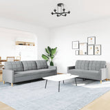vidaXL 2-Piece Lounge Set fabric light grey