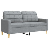 vidaXL 2-Piece Lounge Set fabric light grey