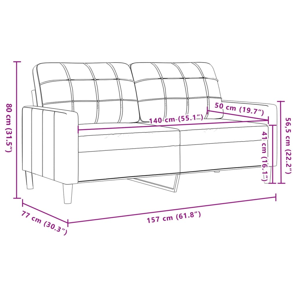 vidaXL 2-Piece Lounge Set fabric light grey