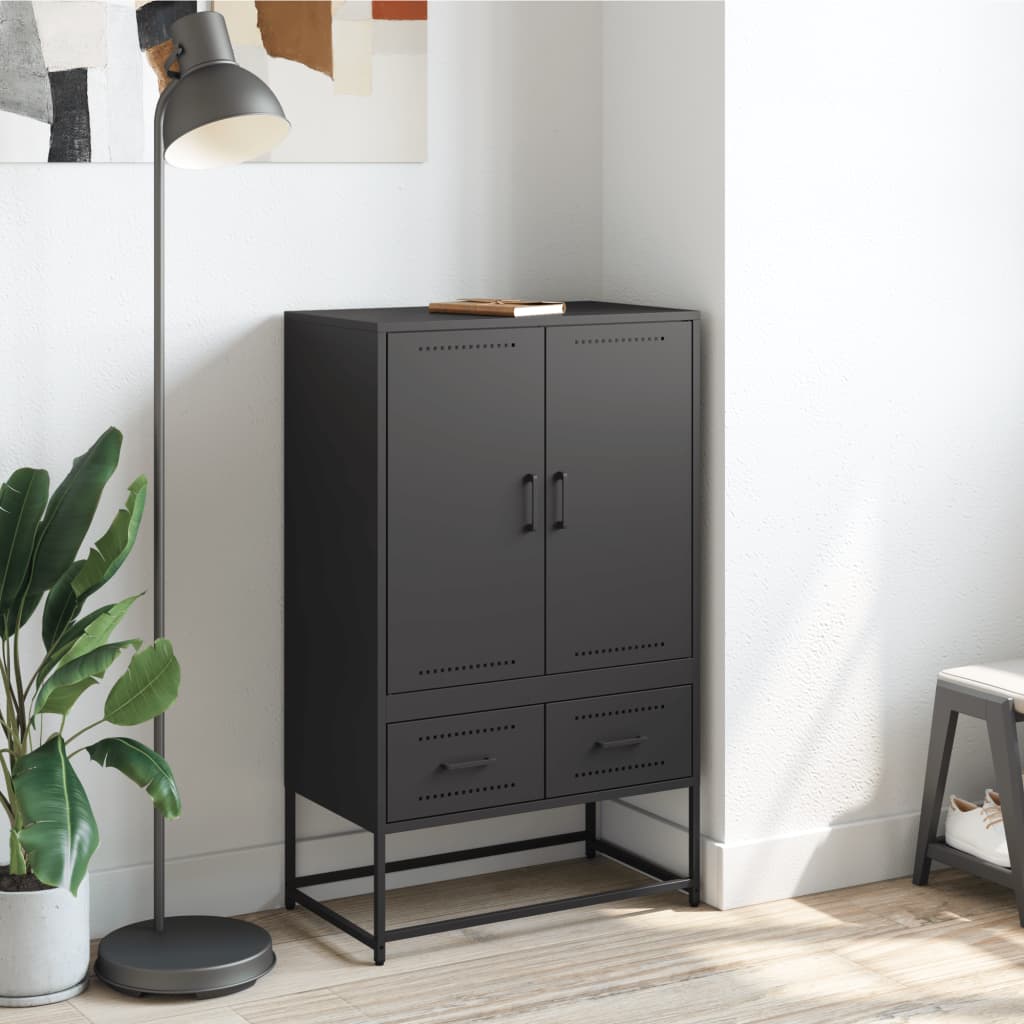 vidaXL Highboard 68x39x111.5 cm steel black