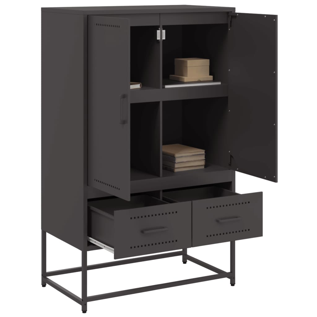 vidaXL Highboard 68x39x111.5 cm steel black