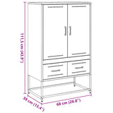 vidaXL Highboard 68x39x111.5 cm steel black