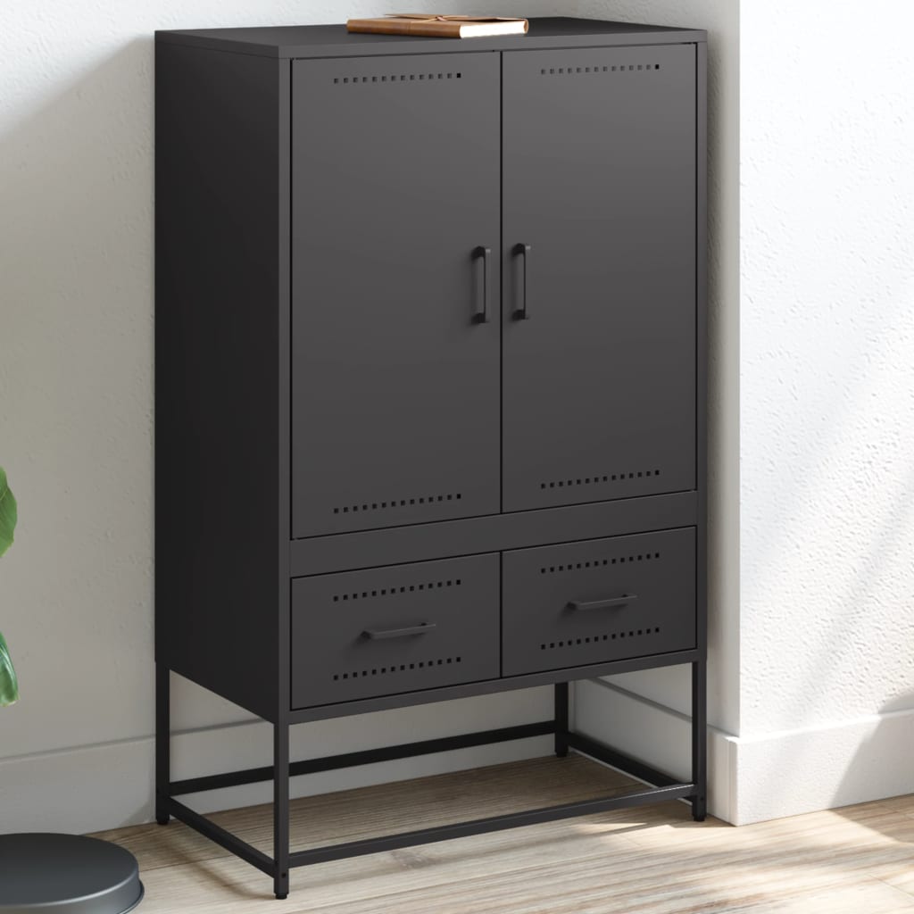 vidaXL Highboard 68x39x111.5 cm steel black