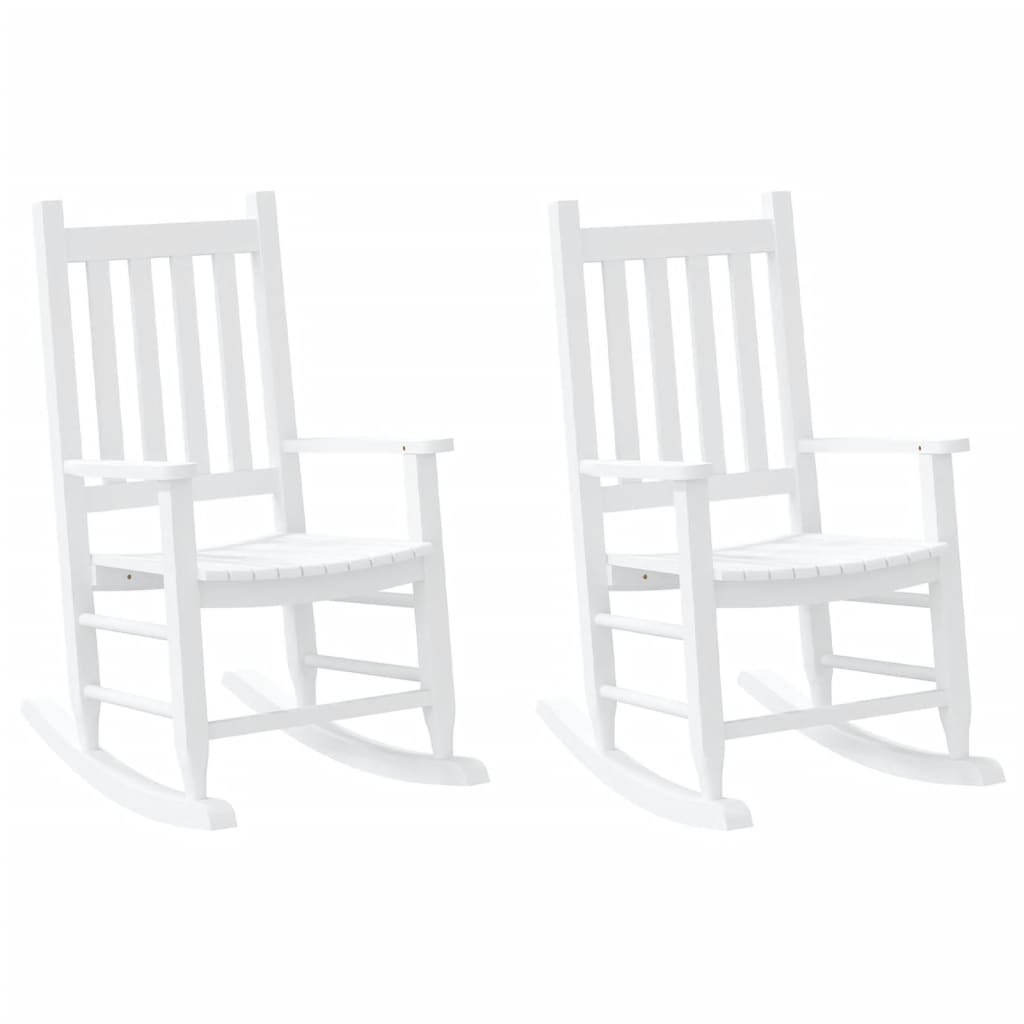 vidaXL Chaises à bascule pour enfants 2 pcs en bois de peuplier massif noir
