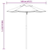 vidaXL Parasol pour enfants avec mât en bois Ø120x140 cm