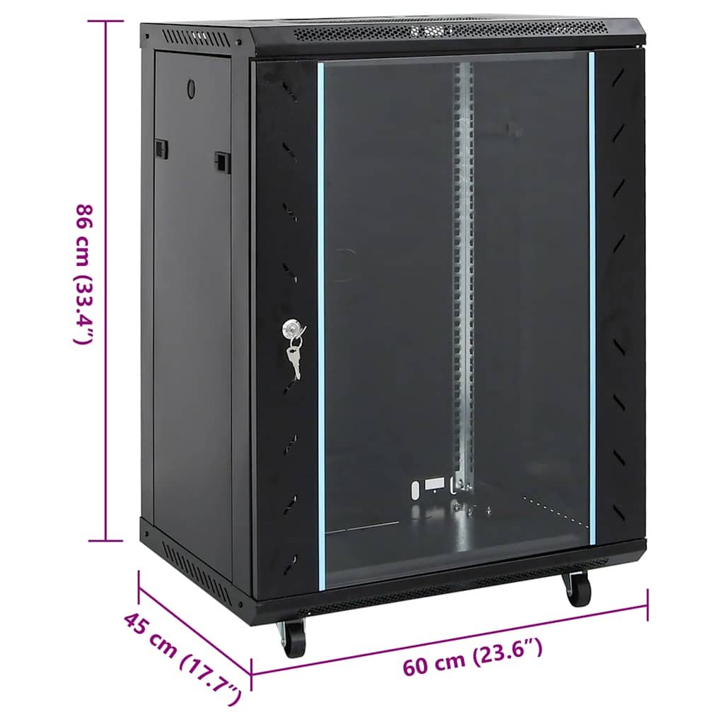 vidaXL 15U Network Cabinet with Swivel Legs 19" IP20 60x45x86 cm