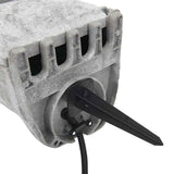 vidaXL Tuinstopcontact met grondpin lichtsensor 4-wegs steenlook grijs