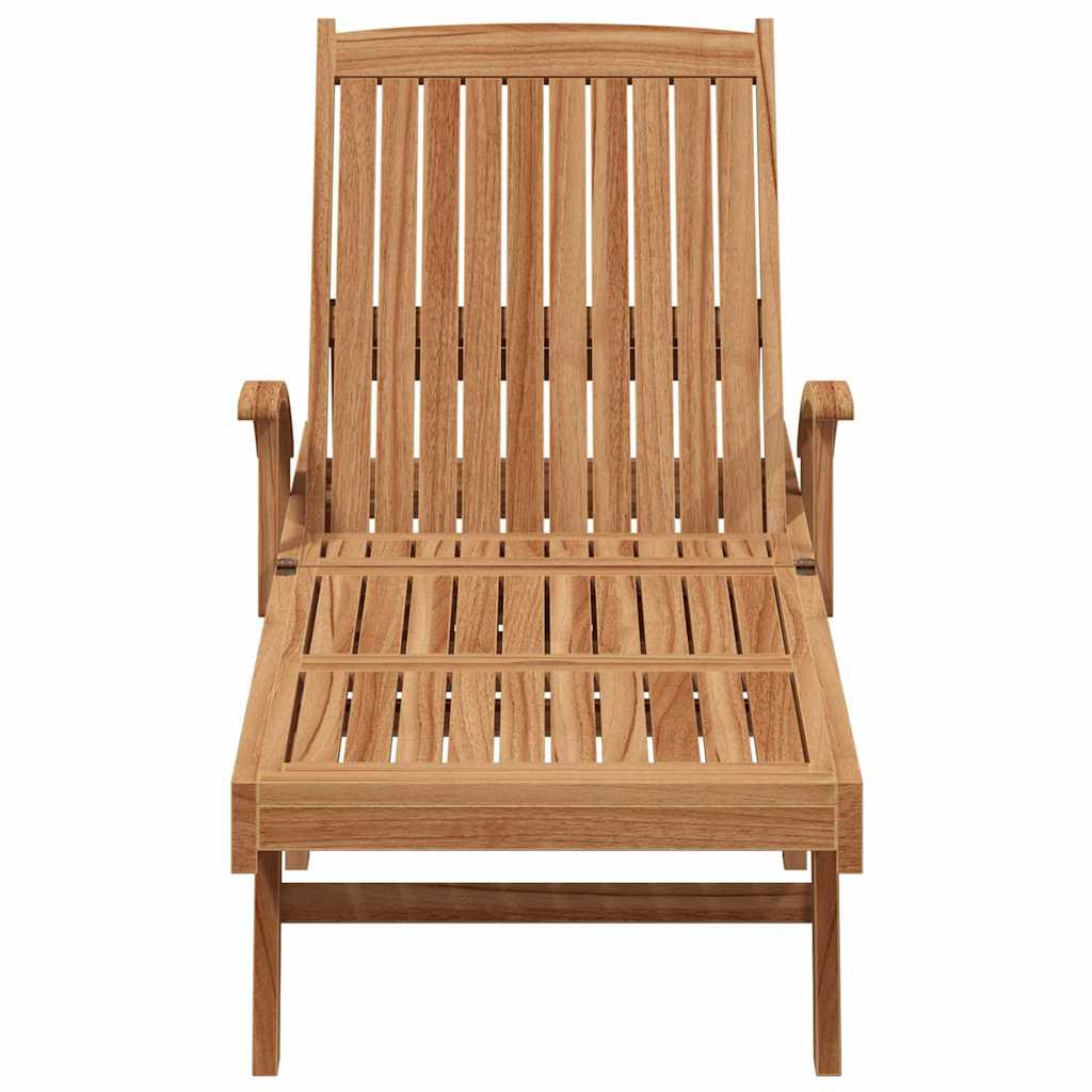 vidaXL Ligbed met kussen Bruin 195 x 59 x 78,5 cm Massief Teakhout
