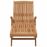 vidaXL Ligbed met kussen Bruin 195 x 59 x 78,5 cm Massief Teakhout