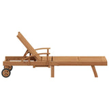 vidaXL Ligbed met kussen Bruin 195 x 59 x 78,5 cm Massief Teakhout