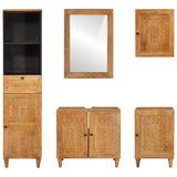 vidaXL Badkamermeubel Set met lade met plank 5 pcs Bruin Bewerkt hout
