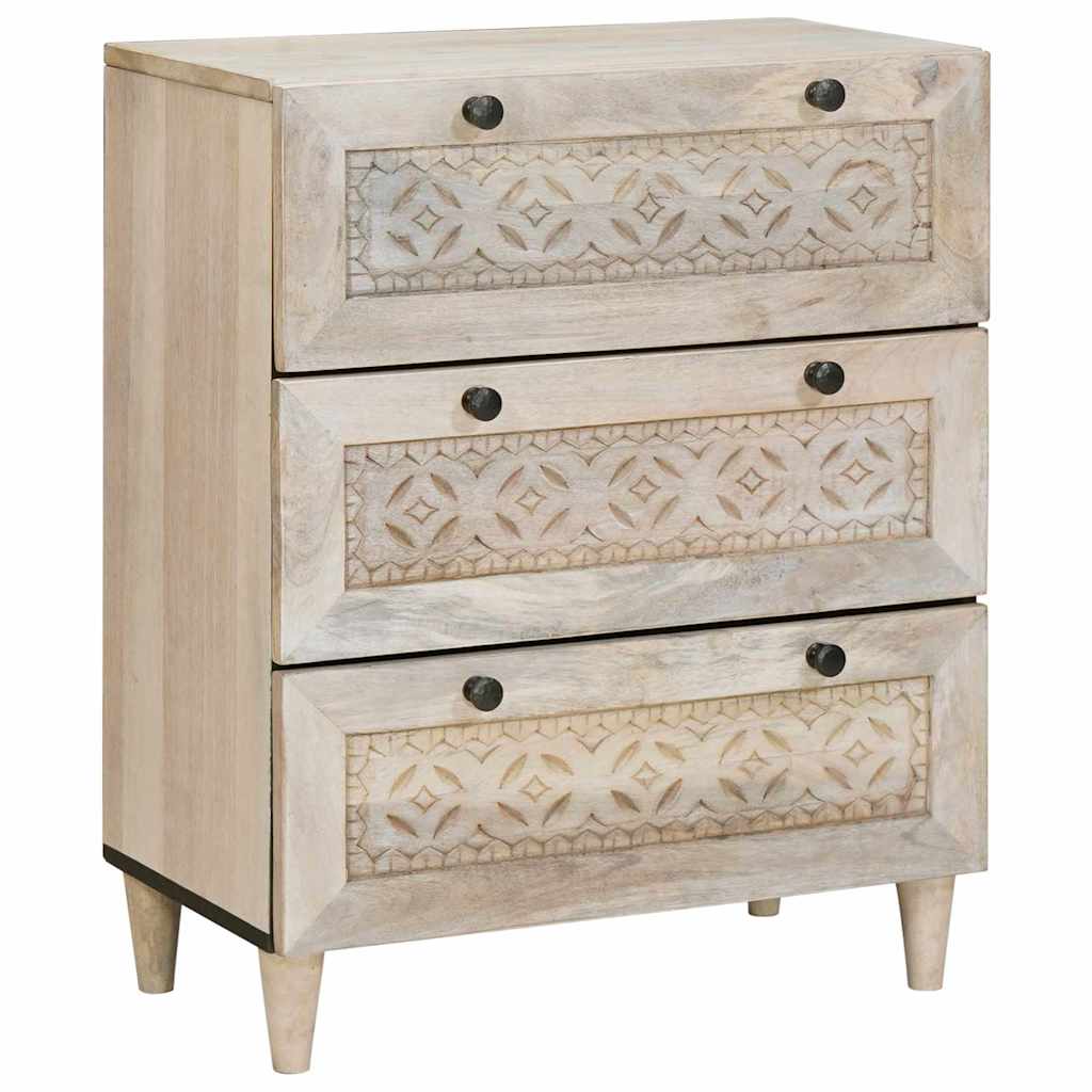 vidaXL Sideboard 2 pcs White 120 x 33.5 x 75 cm Solid Mango Wood