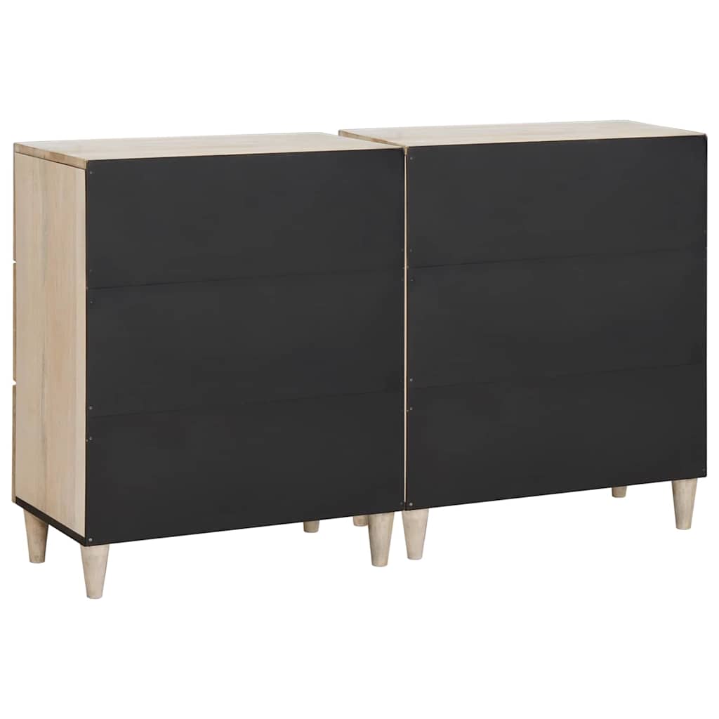 vidaXL Sideboard 2 pcs White 120 x 33.5 x 75 cm Solid Mango Wood