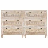 vidaXL Sideboard 2 pcs White 120 x 33.5 x 75 cm Solid Mango Wood