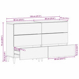 vidaXL Sideboard 2 pcs White 120 x 33.5 x 75 cm Solid Mango Wood