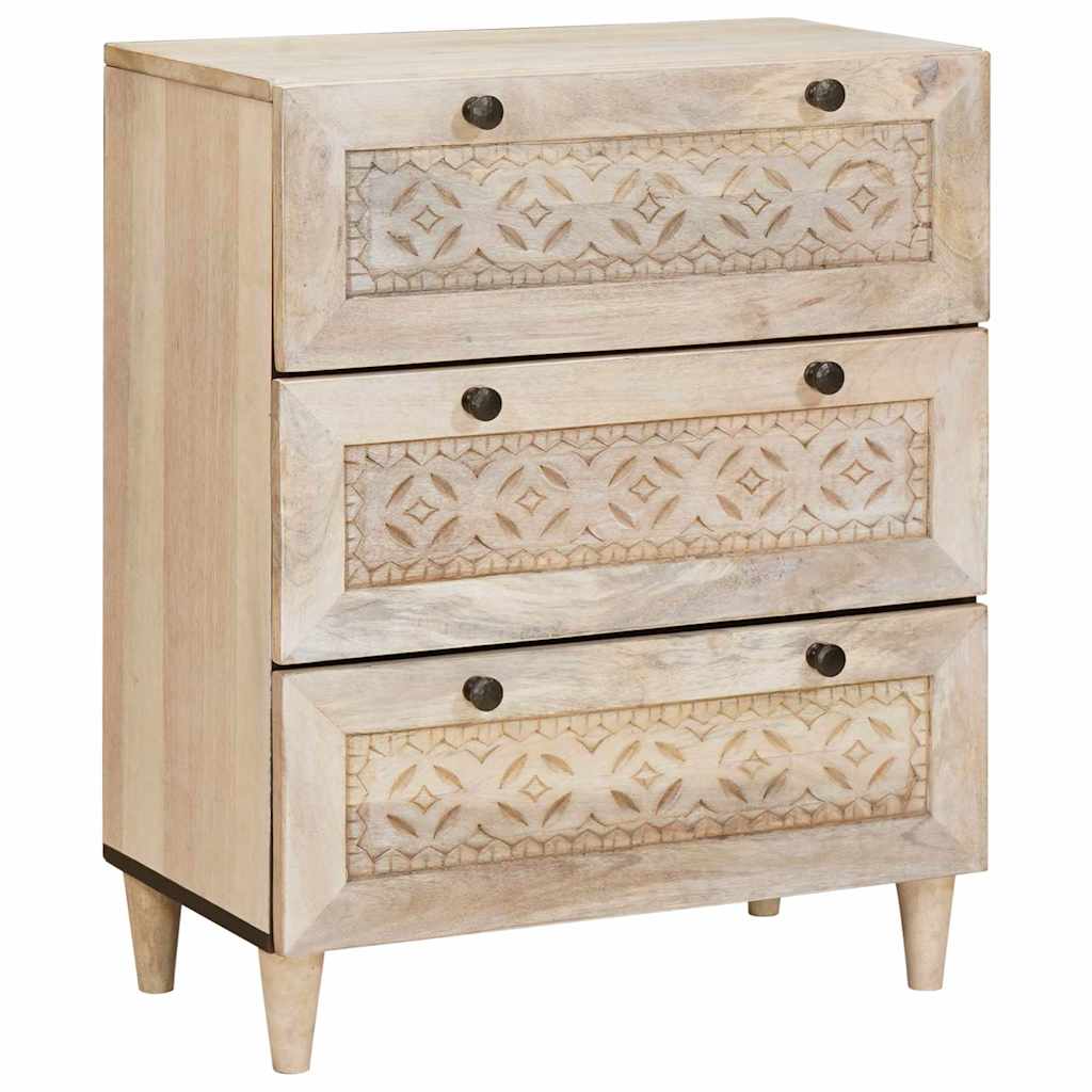 vidaXL Dressoir 3 pcs Wit 180 x 33,5 x 75 cm massief mangohout