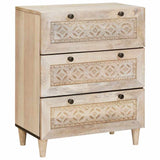 vidaXL Dressoir 3 pcs Wit 180 x 33,5 x 75 cm massief mangohout