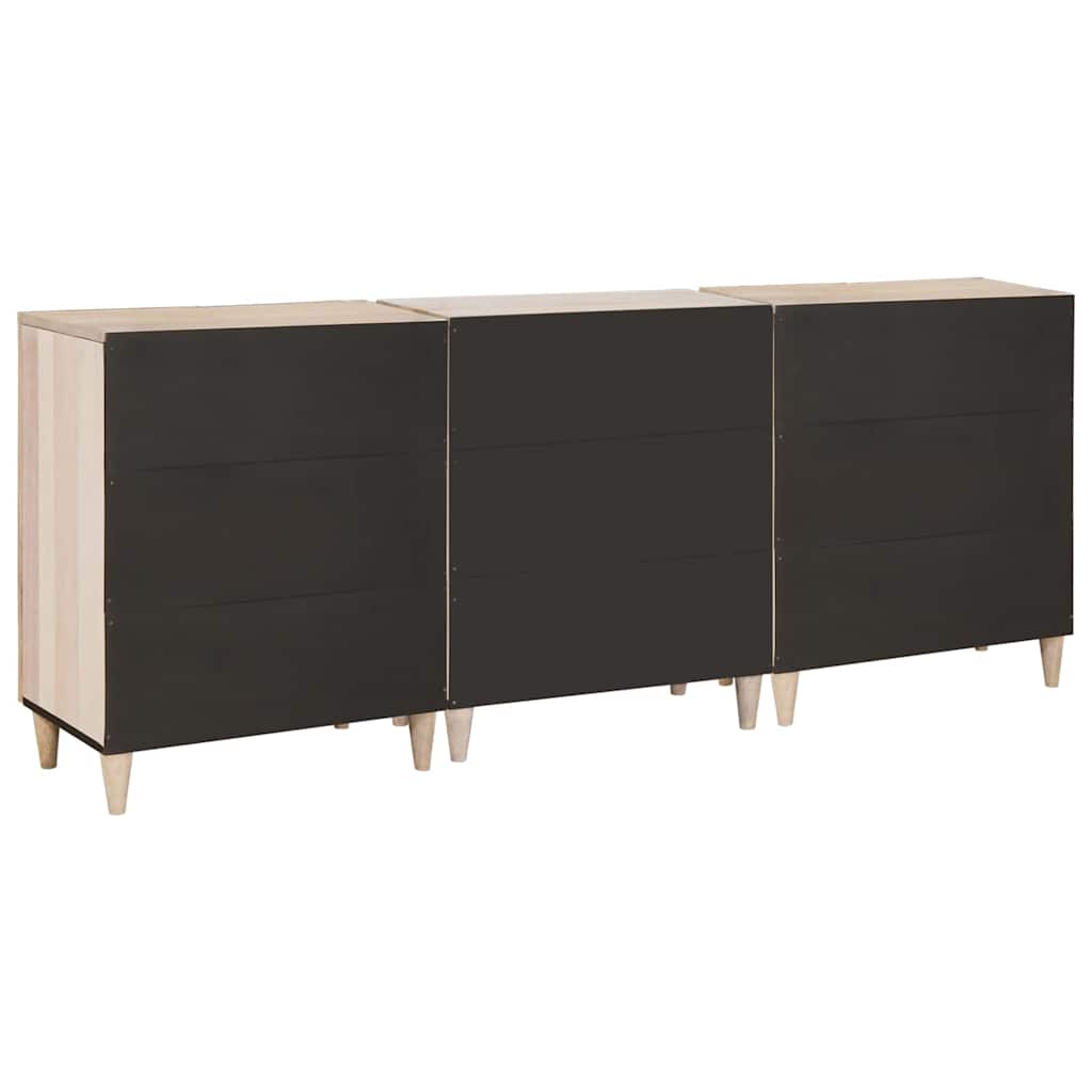 vidaXL Dressoir 3 pcs Wit 180 x 33,5 x 75 cm massief mangohout