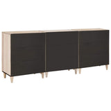 vidaXL Dressoir 3 pcs Wit 180 x 33,5 x 75 cm massief mangohout
