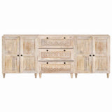 vidaXL Dressoir 3 pcs Wit 180 x 33,5 x 75 cm massief mangohout