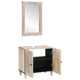 vidaXL Badkamermeubel Set met plank 2 pcs Bruin Bewerkt hout