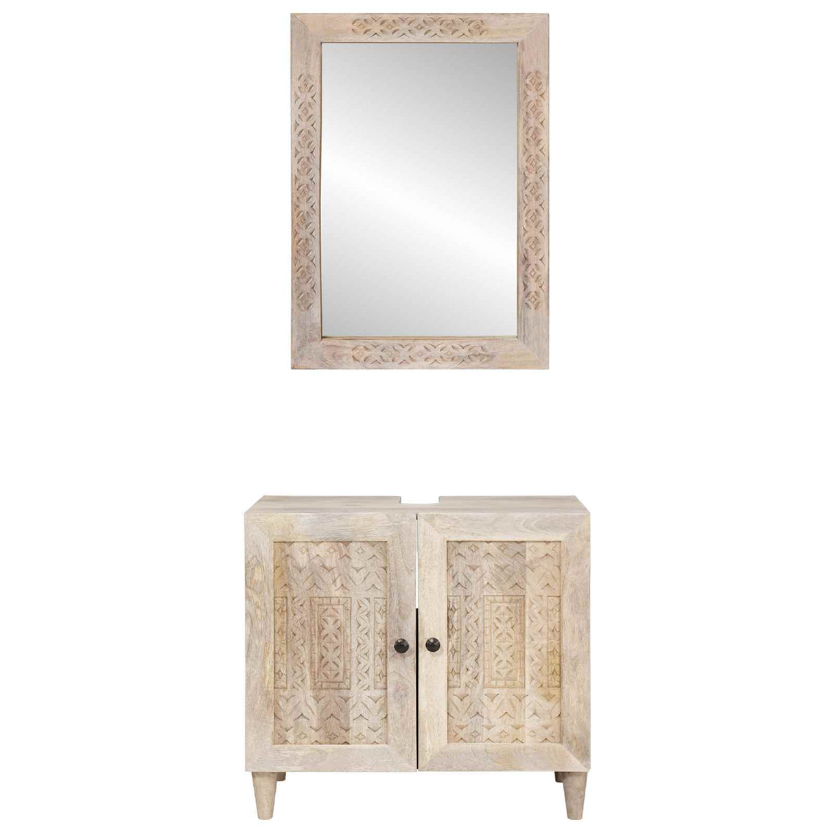 vidaXL Badkamermeubel Set met plank 2 pcs Bruin Bewerkt hout