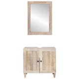 vidaXL Badkamermeubel Set met plank 2 pcs Bruin Bewerkt hout