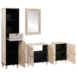 vidaXL Badkamermeubel Set met lade met plank 4 pcs Bruin Bewerkt hout