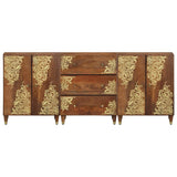 vidaXL Bathroom Cabinet Set 3 pcs Honey Brown and Gold 180 x 33 x 75 cm