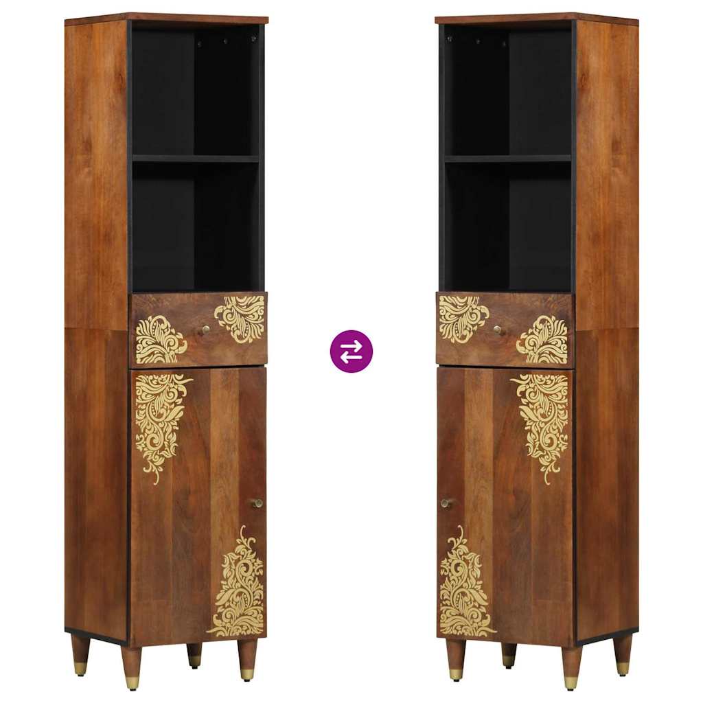 vidaXL Badkamerkast set met lade 3 pcs Honing bruin Massief Mango Hout
