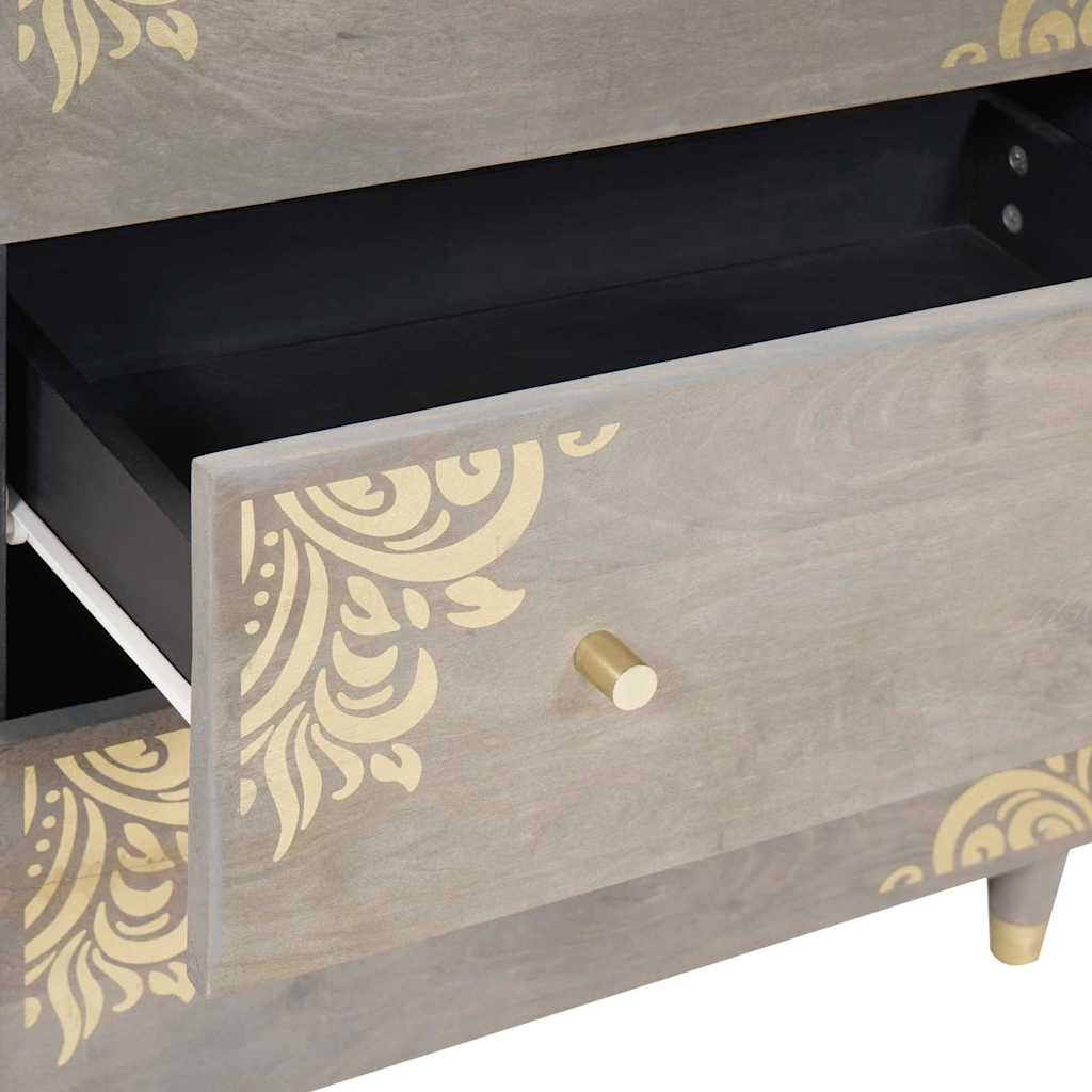 vidaXL Sideboard 2 pcs Grey 60 x 33 x 75 cm Solid Mango Wood