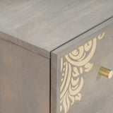 vidaXL Badkamerkast set met lade 4 pcs Grijs Massief Mango Hout