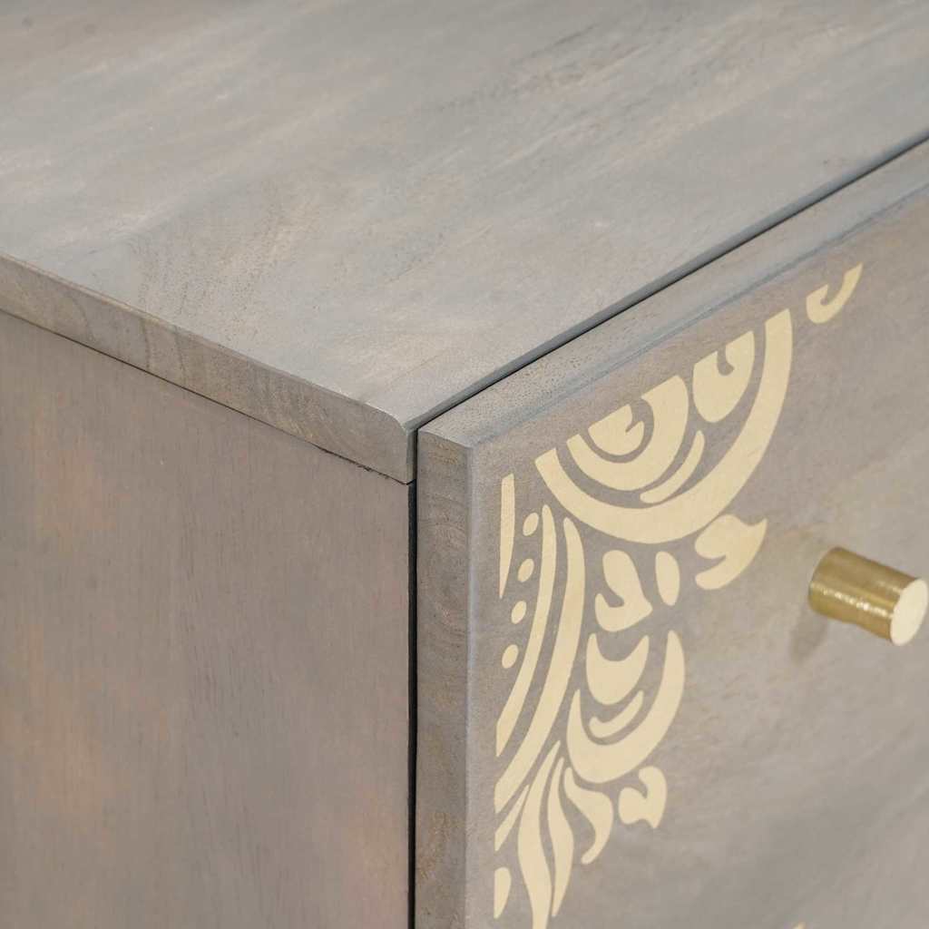 vidaXL Badkamerkast set met lade 5 pcs Grijs Massief Mango Hout