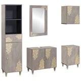 vidaXL Badkamerkast set met lade 5 pcs Grijs Massief Mango Hout