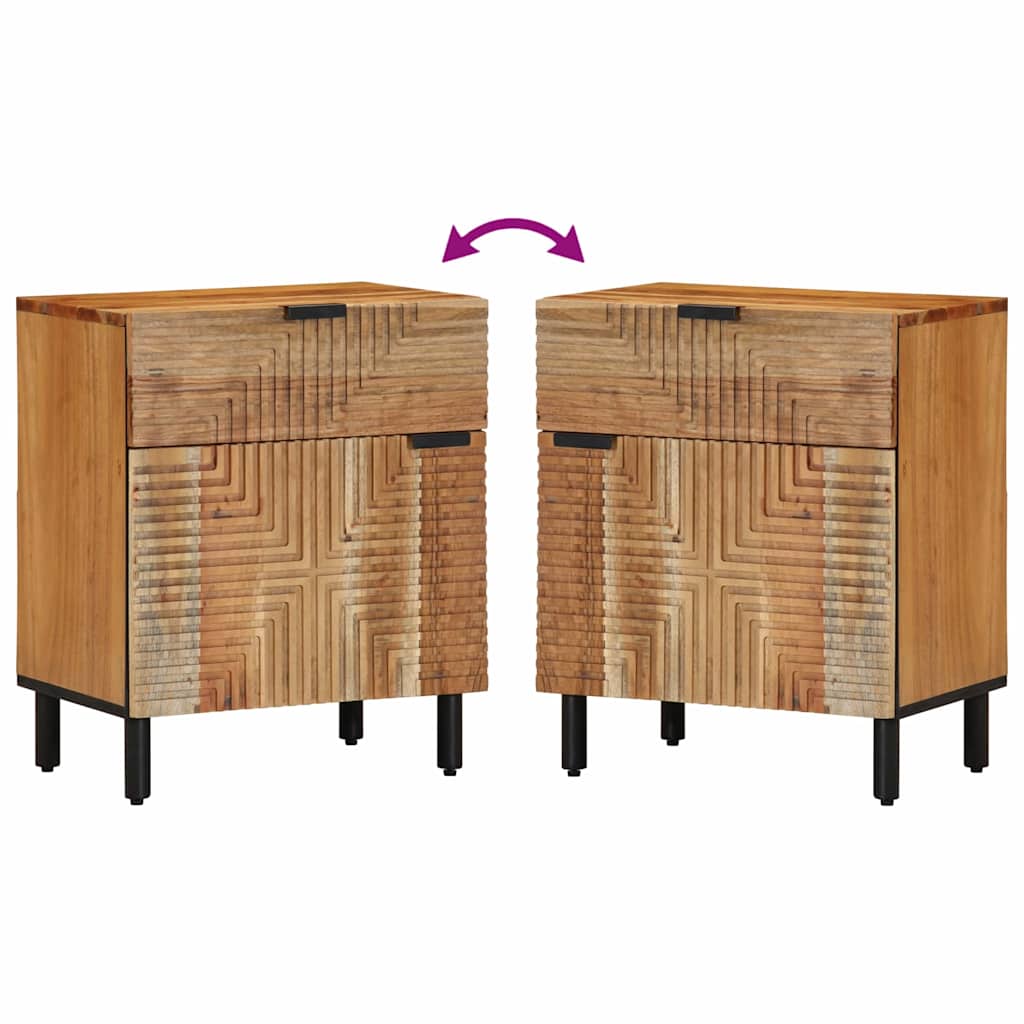 vidaXL Nachtkastje met lade Bruin 50 x 33 x 60 cm Massief acaciahout