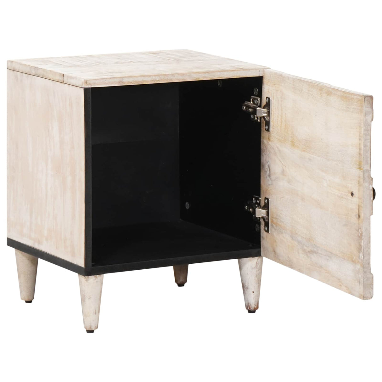 vidaXL Table de chevet blanc 40 x 33,5 x 46 cm Bois de manguier massif