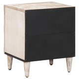 vidaXL Table de chevet blanc 40 x 33,5 x 46 cm Bois de manguier massif