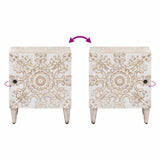vidaXL Table de chevet blanc 40 x 33,5 x 46 cm Bois de manguier massif