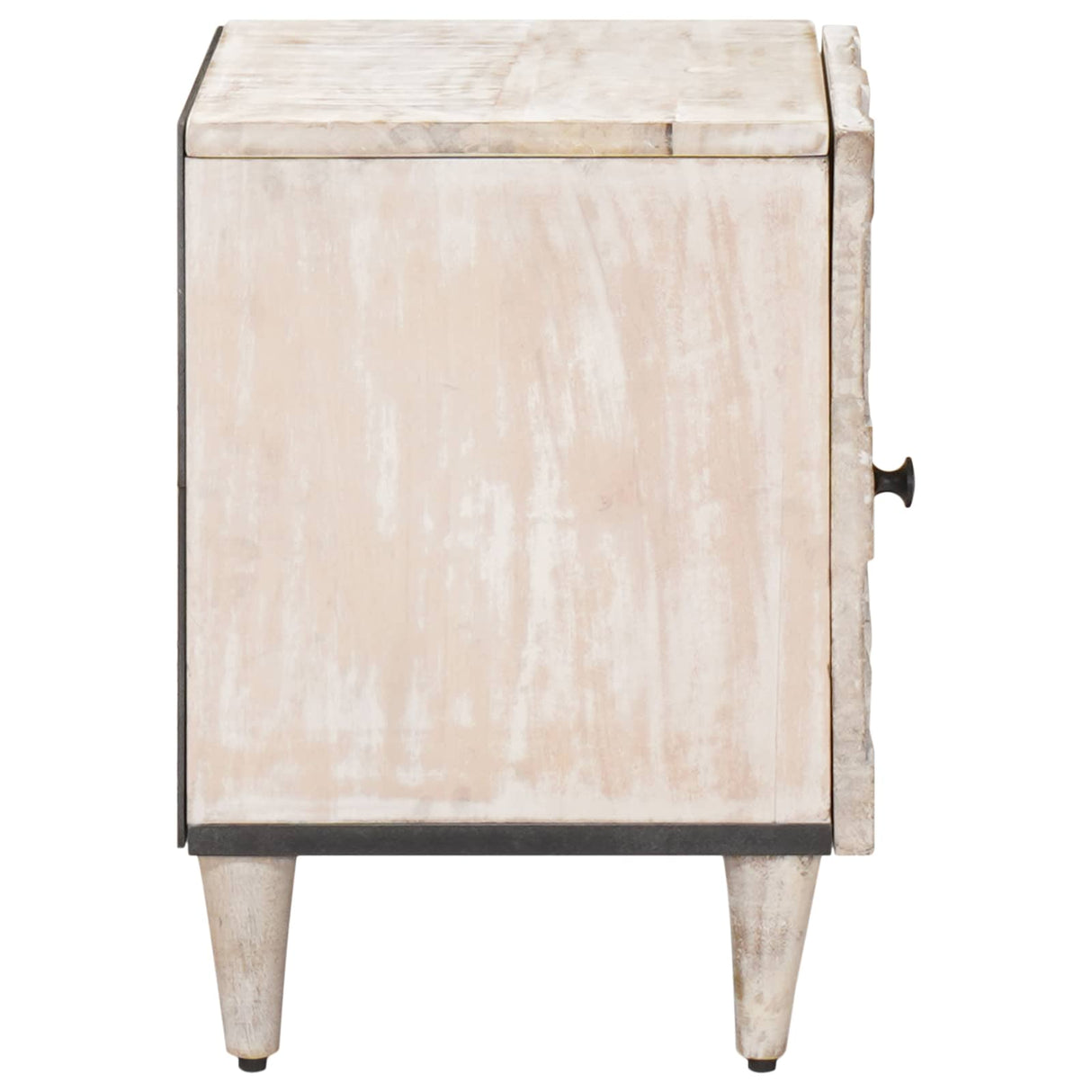 vidaXL Table de chevet blanc 40 x 33,5 x 46 cm Bois de manguier massif