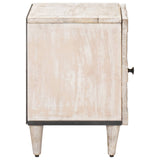 vidaXL Table de chevet blanc 40 x 33,5 x 46 cm Bois de manguier massif