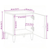 vidaXL Table de chevet blanc 40 x 33,5 x 46 cm Bois de manguier massif