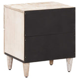 vidaXL Nachtkastje met lade Wit 40 x 33,5 x 46 cm Massief Mango Hout