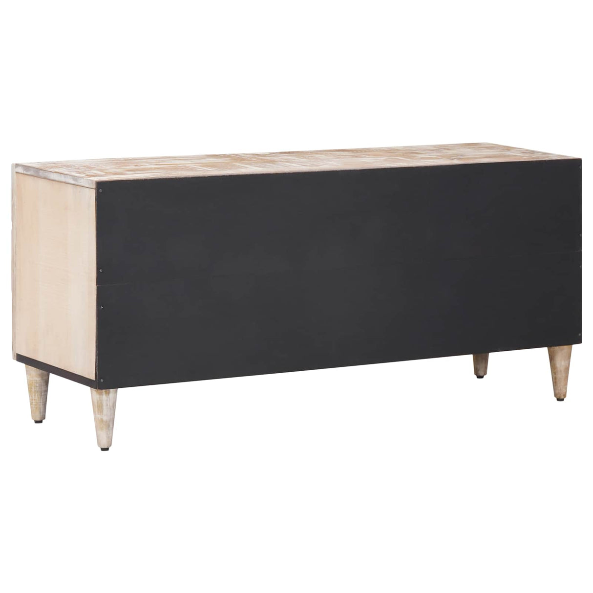 vidaXL TV Kast met opslag Wit 105 x 33,5 x 46 cm Massief Mango Hout